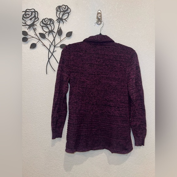 APT 9 Heathered Plum Shawl Collar Sweater Cardigan Button Accent Size XS - Picture 9 of 9